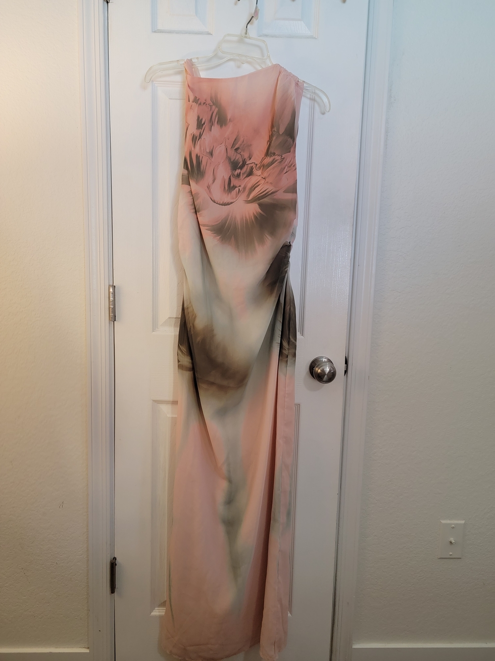 PrettyLittleThing Pink and Teal Ombre Floral Maxi Dress